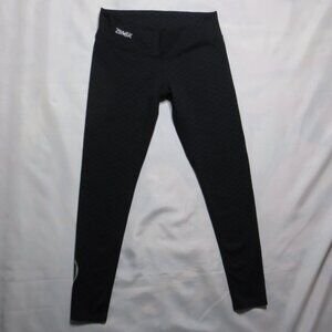 ZUMBA womens PANT black LEGGINGS workout YOGA nylon STRETCH checkerboard SIZE M